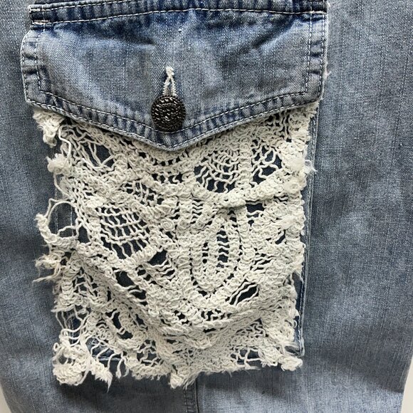 #593❤️POL CARGO JOGGERS 100% COTTON WITH CROCHETED OVERLAY POCKETS - Picture 13 of 13